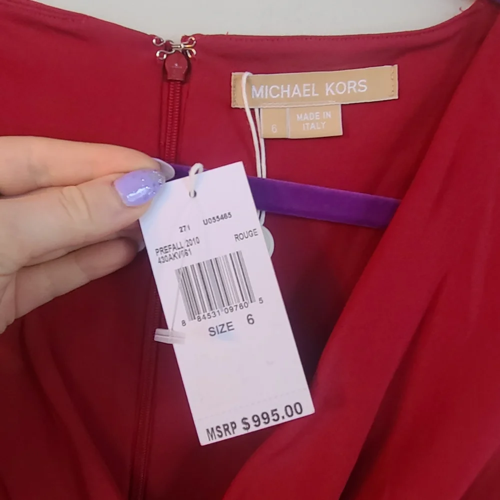 NWT Michael Kors Sexy Red Cocktail Dress - Picture 4 of 9